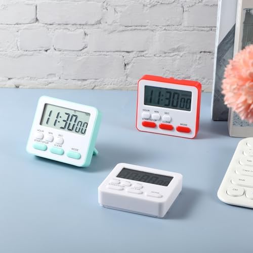 Weewooday 12 Pcs Digital Magnetic Kitchen Timers, Pastel Colors