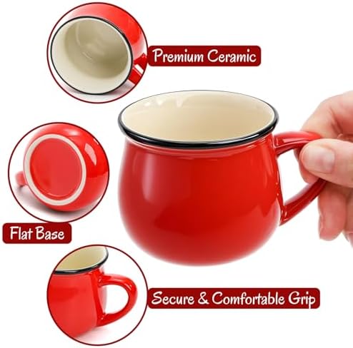 5 Oz 6 Pcs Cute Coffee Mugs, Mini Ceramic Espresso Cups, Small