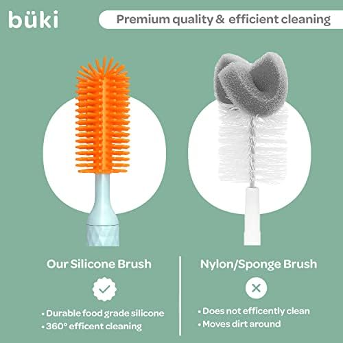 Büki Electric Baby Bottle Cleaning Brush Set - Rechargeable Electric