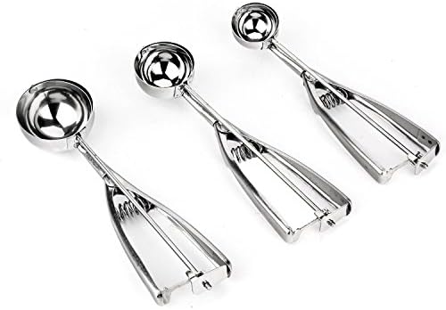 Ice Cream Scoop, Danibos 3PCS Stainless Steel With Trigger Cookie