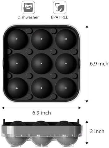 Wanderworld Ice Tray Combo, Silicone Reusable 2 inch Big Ice Freezer