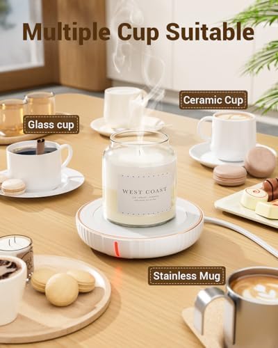 HouseGem Large Candle Warmer Plate - Coffee Cup Mug Warmer for Desk