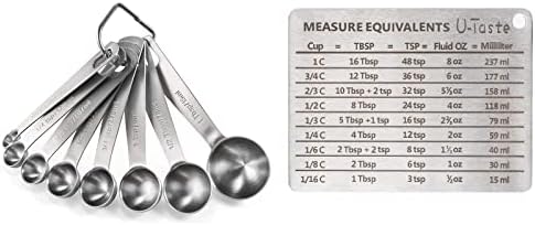 U-Taste 18/8 Stainless Steel Measuring Spoons Set of 8 and