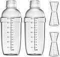 4 pcs Clear Cocktail Shaker Set 2 pcs Plastic bar Shaker with 2 pcs