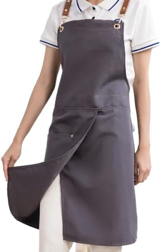 KITCHIEF Pottery Apron Split Leg,Cross Back Chef Apron with