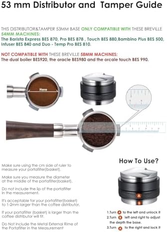 MATOW 53mm Coffee Distributor and Tamper, Dual Head Coffee Leveler