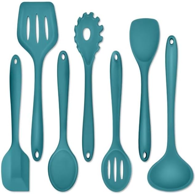 P&P CHEF Silicone Cooking Utensils Set of 7, Heat-proof Kitchen Utensils Set by PPCHEF