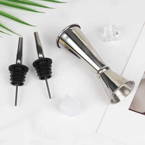 Stainless Steel Jigger for Bartending with 2 Pourers, Double Cocktail