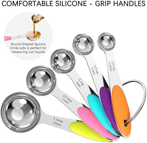 TILUCK Nesting Measuring Cups and Spoons Set, Stainless Steel with
