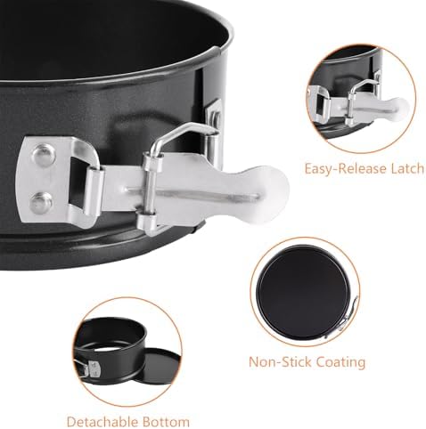 ASelected 4Pieces Round Cake Tins for Baking, 4 Inch Mini Springform