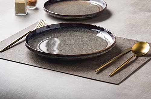 Ceramic dinner plates set of 4, Large Dinnerware Plates & Salad plates