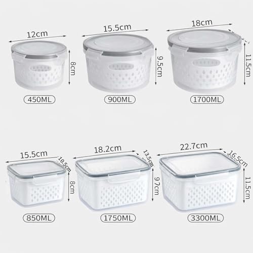 4-in-1 Produce Saver Containers - Fresh Berry Keeper with Removable