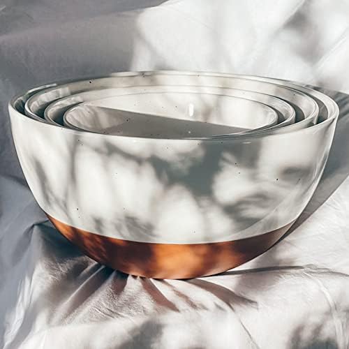Mora Ceramic Large Mixing Bowls - Set of 2 Nesting Bowls for Cooking