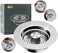 Kitchen Sink Drain Strainer,Stainless Steel 3-in-1 Pop-up Sink Stopper