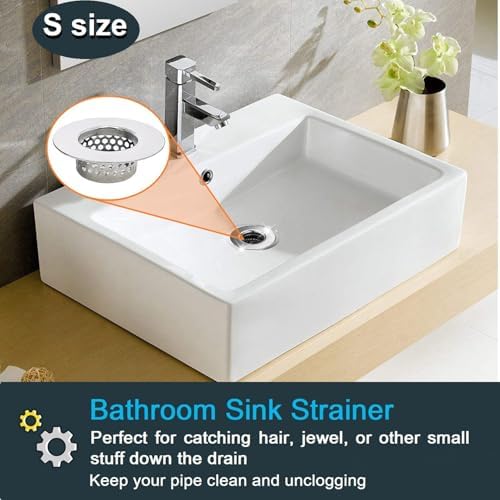 Bathroom Drain Strainers (Set of 3 Sizes), Hair Catcher for Bathroom