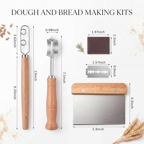 Mifoci 9 Pcs Sourdough Starter Kit Danish Dough Whisk Dutch Dough