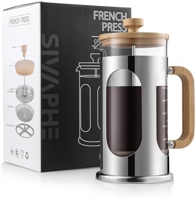Sivaphe Borosilicate Glass French Press, 34 oz