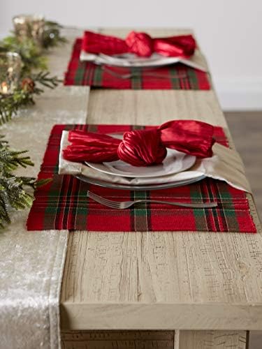 DII Farmhouse Christmas Plaid Dining Table & Kitchen Décor, Holiday