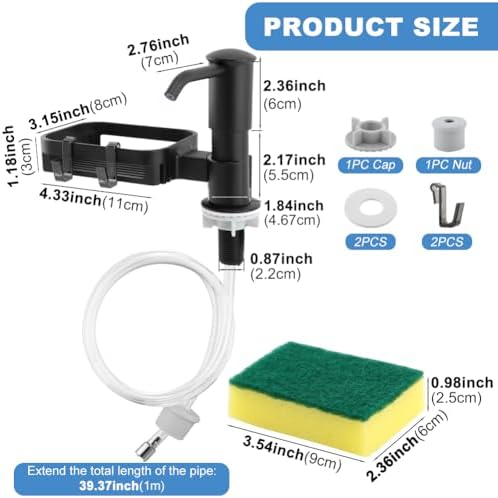 Soap Dispenser for Kitchen Sink with Sponge Holder