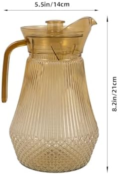 L Acrylic Pitcher with Lid and Handle for Home Beverage Serving