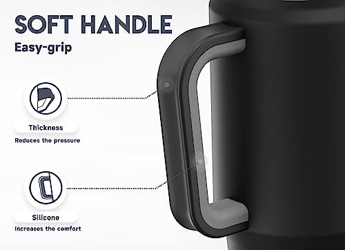 Meoky 32 oz Tumbler with Handle, Insulated Tumbler with Lid and Straw