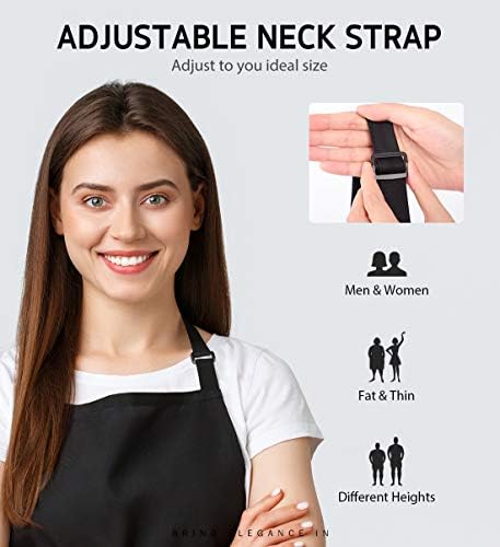 Syntus 4 Pack Adjustable Bib Apron with 2 Pockets Cooking Kitchen
