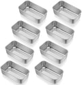 E-far Mini Loaf Pan Set of 8, Small Stainless Steel Bread Baking Pans