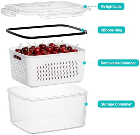 4 Pack Fruit Storage Containers for Fridge