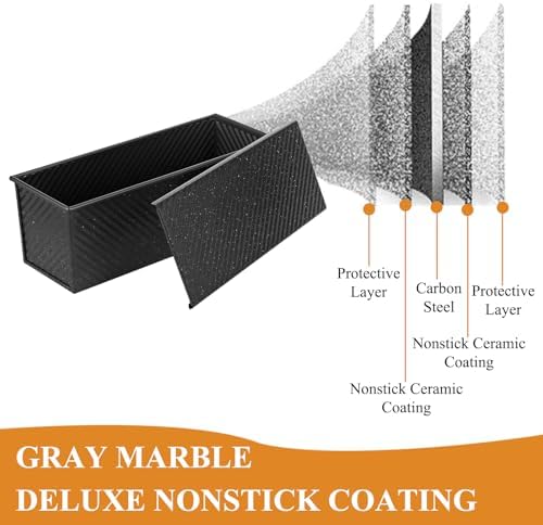 SS&CC Pullman Loaf Pan with Lid 13x4 | 2.2lb Carbon Steel Bread Pan