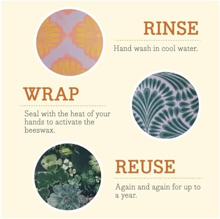Hive & Seal Beeswax Wraps, Small Medium Large