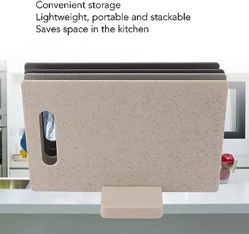 Plastic Cutting Board Set, 4 Piece Food Grade Chopping Boards with Non