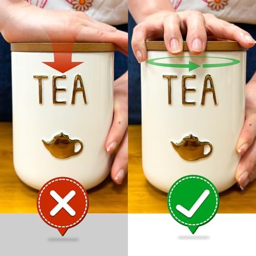 White Ceramic Canister Set for Coffee Tea Sugar, 3-Piece Food Storage