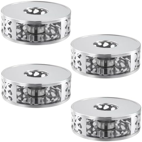 4 PCS Teapot Warmer, Silver Individual Teapot Heater with Tealight