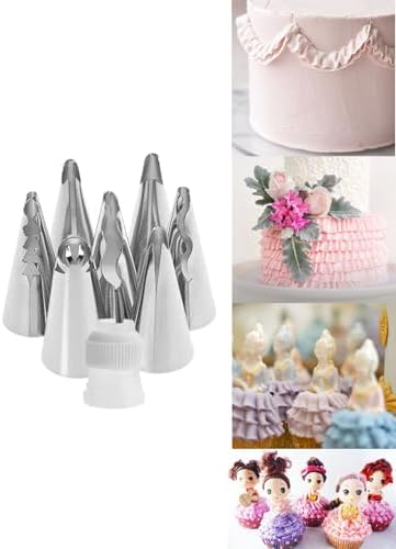 Vintage Ruffle Piping Tips with Coupler for Cake Decorating &