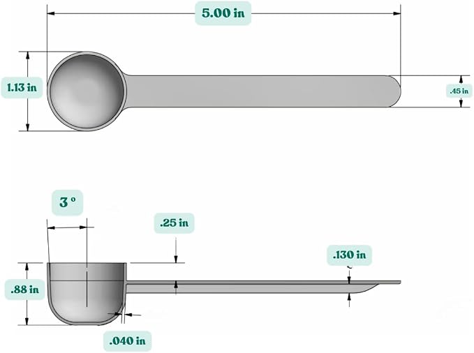 2 Teaspoon Long Handle Rounded Scoop - Image 2