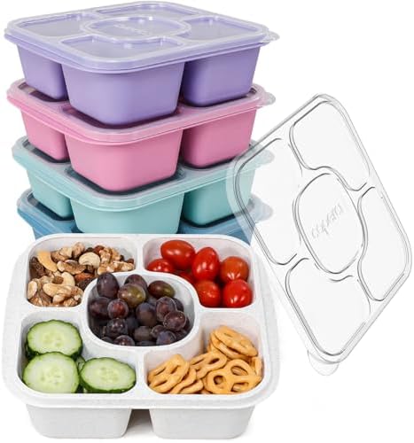 Caperci 5-Pack Lunchable Container Set for Kids & Adults