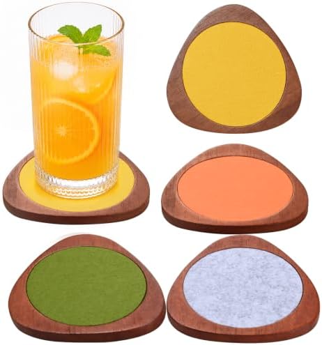 Mid Century Modern Coasters Set of 4, Vintage Retro Absorbent Drink
