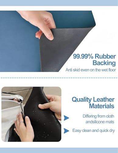 Dish Drying Mat for Kitchen Counter, 16"x24" Pad with Rubber Backed