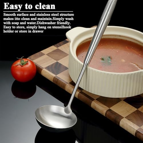 Stainless Steel Soup Ladle – Extra-Deep Large-Capacity Ladle with Long