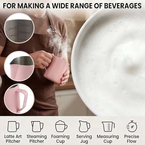Milk Frothing Pitcher 20oz (600ml) – Stainless Steel Latte Art Pitcher