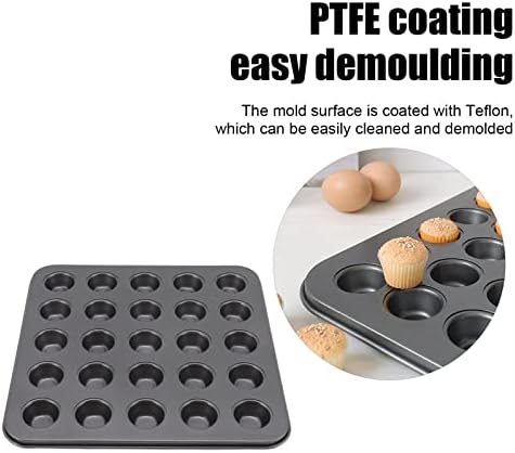 Luocute Nonstick Mini Muffin Pans, Carbon Steel 24 Cup Baking Pan for