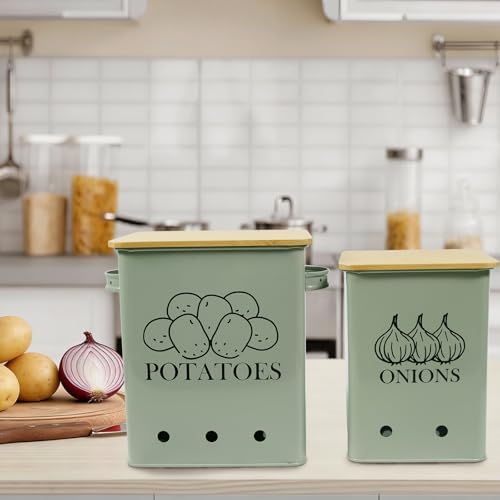Potato and Onion Storage Bin, Onion Holder with Onion Slicer, Potato