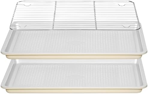 Nonstick Ceramic Baking Sheet With Rack, 2-Pack Half Sheet Pan