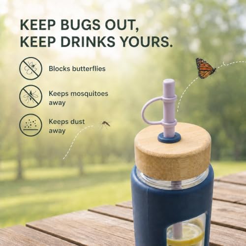11.6in 10PCS Bent Silicone Straw Set with Caps, Case & Brush