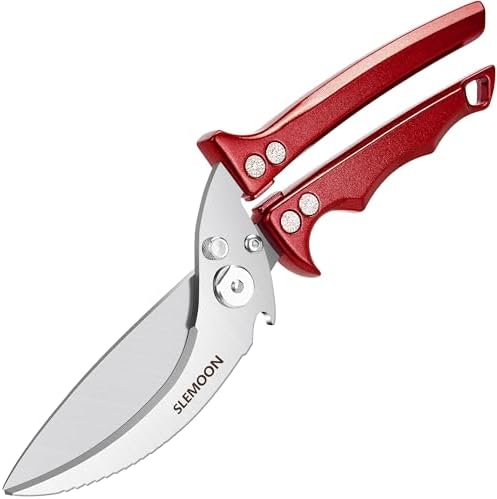Heavy Duty Kitchen Shears for Food,Burgundy Kitchen Scissors