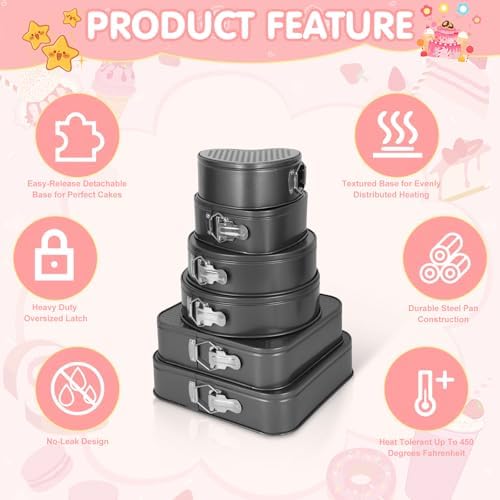 6Pcs Springform Cake Pan Set Of 7 7.8 8.6 9 10 11inch Moldes Para