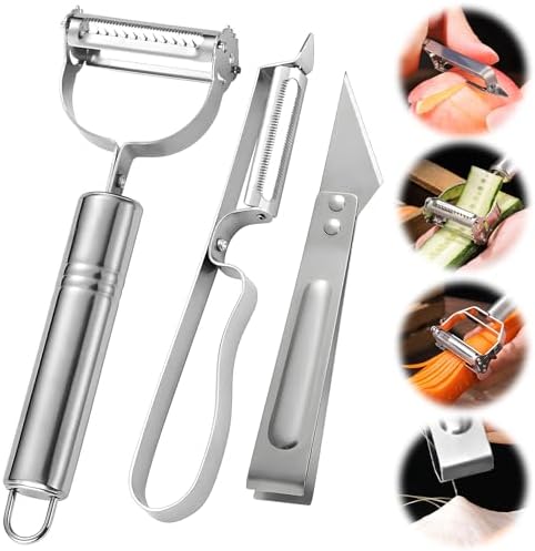 3PCS Set Multi-function Vegetable Peeler, Upgraded Stainless Steel