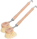 Redecker Dish Brushes, Tampico Fiber, 1.5 Inch Round, Set of 2