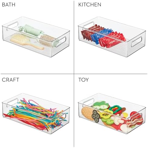 iDesign Stackable Fridge Bin, Clear, Set of 2