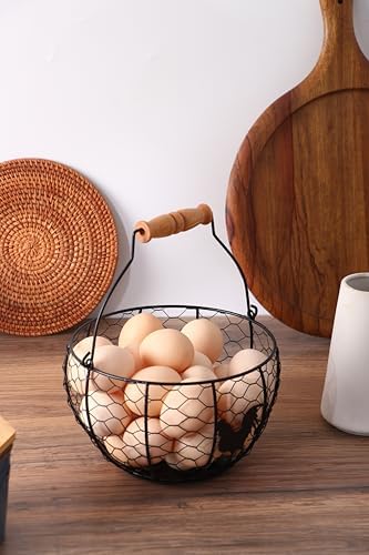 Fresh Egg Collecting Basket, Metal, With Handle